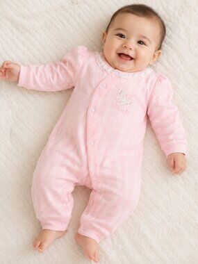 BABYGRO Baby Infant Girls Pink Long Sleeve Jumpsuit Onesies Size Large NEW